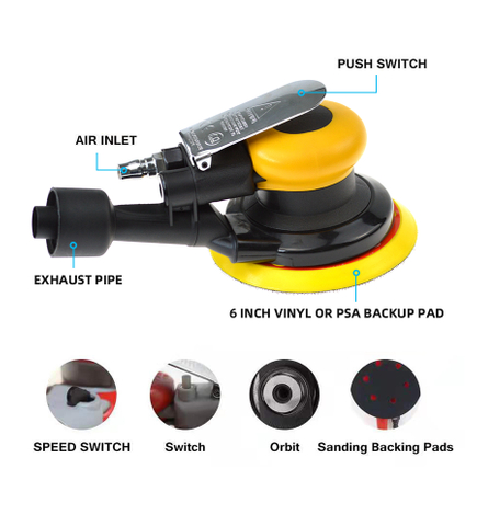 150mm Orbit Air Sander Mirka Stype para carro