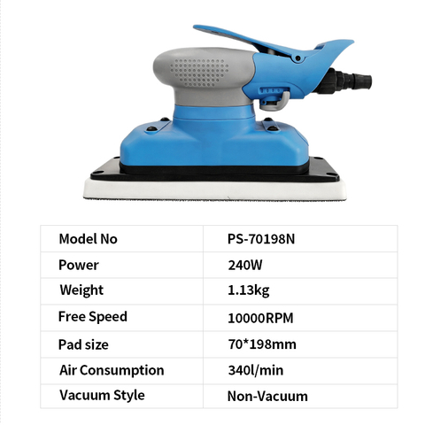 PANDAS 70 * 198 Máquina de moagem pneumática retangular sem vácuo para carros, Máquina de moagem de poeira, Máquina de moagem a seco sem vácuo