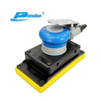 PANDAS 90x180mm Lixadeira orbital pneumática sem vácuo Máquina de lixar a ar retangular Gancho e almofada de laço Ferramenta de lixamento manual para pintura corporal automática Polimento de móveis de madeira